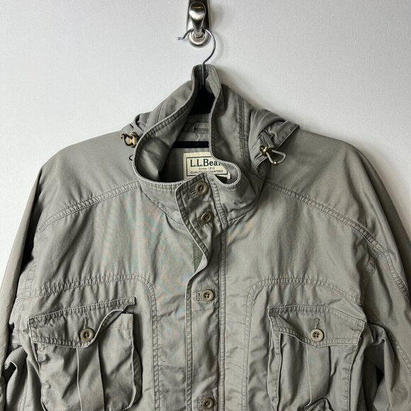 VTG L.L. Bean Safari Hunting Photography Military Button Shirt Jacket Large RARE - Picture 4 of 12